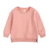 Baby Kinder Designer Kleidung Jungen Plain Mantel Pullover Solide Fleece Hoodie Mädchen Rundhals Outwear Frühling Herbst Thermo Mäntel Jacken Oberbekleidung 9 Farben B7985