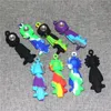 Tubo de fumante de silicone 3,7 polegadas Mini Tobbaco Tubos de óleo Bubbler de óleo com tigela de metal Banger Dabber Tool Dabber