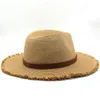 Primavera no verão Straw Hat Ladies Classic Jazz Top Hat Men Retro Sol Respirável Hat Panamá Hat Seaside Gentleman Beach Hats