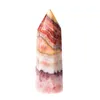 Punto di cristallo naturale rodolite pietra grezza ornamenti artigianali Capacità Quarzo Pilastro Minerale Bacchette curative Reiki Energy tower7183804