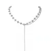 Подвесные ожерелья модные блестящие цирконевые стразы Цирнета Цепный ожерелье INS METAL COLLARES для женских девушек партия