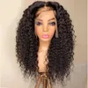 180 Density 26Inch Deep Wave Glueless Curly Lace Front Wigs Water Natural Black Women Synthetic Hair Wig Pre Plucked Daily Wig Headband T Part wigss