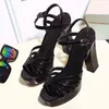Сандалии новая женская платформа для обуви лето для женщин блокировать каблуки черная серебряная вечеринка Ladies Gladiator 2022 220427