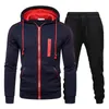 Men S Sets Zipper Jackets Sortpants Sport Sport Terne Casual Tracksuit Capoled Cotton Male Male 220708