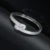 Bracciale rigido con clip quadrata a cuore pavimentato bling cz ghiacciato con gioielli punk hip hop placcati in oro argento per donne donne intero1789