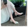 Sandals Women 2022 Summer Bow Camellia Satin Stiletto a mezzogiorno con scarpe con tacco alto a punta