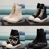 Hombres transpirables Mujeres Lienzo Rick Boots High Top Hombre Moda Owen Designer Luxury Sneakers Negro Lace Up Mens Mujer Zapatos Tareas Tamaño A
