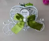 Heart-shaped Metal Branco Presente Wrap Carruagem Doces Caixa de Chocolate Meninas Princesas Festa de Aniversário Doces Box Favoritos Decoração RRA13016
