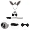 Accessoires de cheveux 6pcs Costume d'âne Bouchette Bowtie Tail Nasing Robe Props pour Kidshair