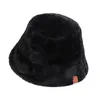 ベレー帽ベルベット温かい冬の秋のバケツ帽子の女の子の厚いファッションサンミルクストライプ女性