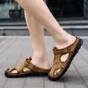Tamanho Grande 48 Homens Sandálias de Couro Verão Clássicos Sapatos Chinelos Macios Romanos Confortáveis Calçado para Caminhada ao Ar Livre 220611