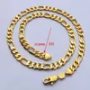 Solid Stamep 585 Hallmarked 24 K Yellow Fine Gold Filled Europe Figaro Chain Link Halsbandlängder 8mm italiensk länk 60CM321L252Z1458566