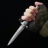 J095 Титановый сплав сплавов Damascus Blade складной карманный нож в CNC Craft и с системой шарикового подшипника