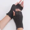 Cinq doigts gants demi-doigt pour femmes hiver doux chaud laine tricot bras mitaines Handschoenen unisexe Guantes De Mujer