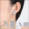 Boucles d'oreilles Bijoux de boucles d'oreille sier CZ Crystal Diamond For Women Girl Wedding Party Fashion Wholesals Ship - Drop Livrot 2021 Mjick