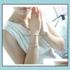 Charmarmband smycken S925 Sterling Sier Wholesale Double Heart Crystal Fashion Armband för kvinnor Drop Delivery 2021 Ze98e