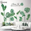 Feuilles tropicales autocollant mural bricolage style nordique décalcomanies végétales pour salon chambre décoration décor à la maison Y200103
