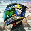 Casques de moto Racing Helmet Man Women Casco Capacete Full Face Motorcross Double Lens avec Horn de personnalité