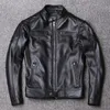 Men's Leather Faux Leather Genuine Leather Jacket Men Coat Cowhide Slim Fa 220823