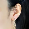 Dangle żyrandol wiszące kolczyki dla kobiet łzawice oliwin zielony cZ 585 Rose Gold Women's Drope Earring Valentines Prezenty KGE1320L