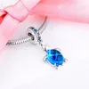 S925 Srebrne koraliki Momenty Murano Glass Sea Turtle Dangle Charms Fit Oryginalne Pandora Charm Bread Bracelets DIY Wiselant do biżuterii 798939C01