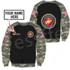 Tessffel Personnaliser Nom US Marine Cops Army Military Camo Survêtement 3DPrint Hommes Femmes Harajuku Casual Pull Veste Sweats à capuche X9 220706