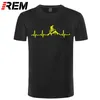 REM Горный велосипед Heartbeat Смешная грязная велосипедная футболка плюс размер индивидуальная мужская футболка с коротким рукава