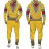 Men's Tracksuits African Dashiki Hoodie/Suit Men's Casual 3D Printed Ethnic Style Sweatshirt Pants Set Men/Women Folk-Custom Streetwear Tracksuit 220826