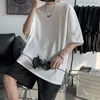 Hybskr homens casuais oversized t camisas de algodão manga curta t-shirt homem mulheres tops básicos coreano sólido 17 cores camisetas 220513