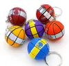 Hot Selling PU Basketball Keychains 3D Sports Player Ball Key Chains