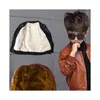 Arrived Boys Coats Autumn Sets Winter Fashion Korean Childrens Plus Velvet Warming Cotton Pu Leather Jacket For Kids4607998