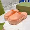 2023 Luxurys Designers Sandals for Men for Classic Floral Brocade Slides Flats Leath Rubber Placter