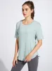 Ioga roupa de ioga feminino feminino esportivo de volta Hollow out tops soltos camisas de corrida rápida garotas ginástica de ginástica de ginástica elástica de ginástica Blouseyoga