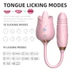 Vibratorsexleksak Massager 2022 Ny klitoris Vuxen Kvinna Rose Red G-Spot Heat Silicone Slicking Nipple Sucking W78o