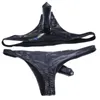 Mutande Intimo uomo Slip in ecopelle PVC Mutandine colore abbagliante Cucitura cavallo Sottopantaloncini pieghettati Manica manica pene