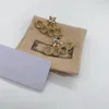 Gioielli di design Orecchino da donna di lusso Orecchini a cerchio con lettera classica Orecchini di marca con diamanti in oro stile moda per regalo da donna per ragazza