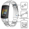 Zegarek zegarka ze stali nierdzewnej Bransoletka nadgarstka Pasek Pasek Nadgarstek Sport Kobiety Mężczyźni Metalowe paski do Fitbit Charge 5 Aktywność Tracker Charge5 Smart Watch Band
