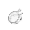 Sparkling Floating Locket Pendant Necklace 925 Sterling Silver Medium Necklaces for Women DIY Petite Charms Jewelry Making 396484CZ