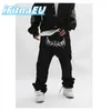 Dżinsy z Print Baggy Man Trendyol Mężczyźni Spodnie Szkielet Y2K Hip Hop Black Vintage Streetwear Męskie Dżinsowe Kobiety 220328