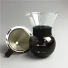 Caffettiera in vetro da 200 ml e filtri in acciaio inossidabile Set di caffettiere portatili con gocciolatore per caffè v60 Server Pour Over Coffee Maker 210408