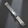 12mm 13mm 17mm 20mm 21mm 316L Solid Stainless Steel Jubilee Curved End Strap Band Bracelet Fit For H2204194446019