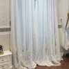 Curtain & Drapes Luxury Embroidered Tulle Curtains For Bedroom Embossed Floral Romantic Sheer Delicate Rustic Window Treamnet M201CCurtain