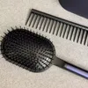 Dropship escovas de cabelo estilo conjunto marca projetado pente de cabelo desembaraçador e escova de pá com caixa azul rosa 2colors9504724