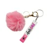 Cute Debit Credit Card Grabber Key Rings for Women Long Nails ATM Bank Cards Puller with Pom Pom Keychain Wholesale Price