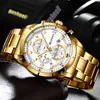 Złote zegarki Mens Luksusowa najlepsza marka Curren Quartz Wristwatch Fashion Sport i przyczynowy zegarek biznesowy Male Clock ELOOJ HOMBRES 220530