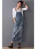 Frauen Lose Denim Kleid Damen Gebleichte Löcher Weibliche Spaghetti Strap Ripped Vintage es 220611