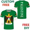 パレスチナカスタムTシャツ無料DIYパレスティナTシャツPLE Nation Nation Flublem Emblem Teeシャツカントリーチーム番号衣料