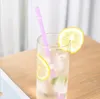 Glass Straw Mixed Color Bent Glasses Straw Set Reusable Disposable Straws For home and outdoor Tumblers