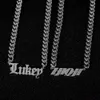 Lettere di carattere fai-da-te con collana a catena cubana da 8 mm Targhetta stile personalizzato Gioielli di lusso in acciaio inossidabile284n