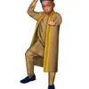 BintaRealWax Nuovi vestiti per bambini africani Set cardigan a maniche lunghe Robe + Pantaloni Ragazzi Tradizione Set di abbigliamento per bambini casual Taglia personalizzata WYT640